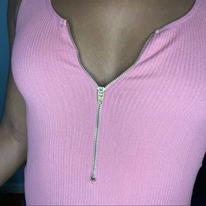 Pink Zip Bodysuit